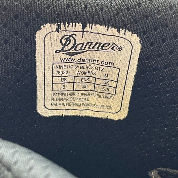 DANNER Women’s Tactical Boots Size 8 Black Kinetic 6” GTX Waterproof Leather - Picture 3 of 13